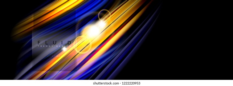 Diseño abstracto de fondo, mezcla de ondas de color líquido en negro, ilustración vectorial