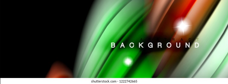Diseño abstracto de fondo, mezcla de ondas de color líquido en negro, ilustración vectorial