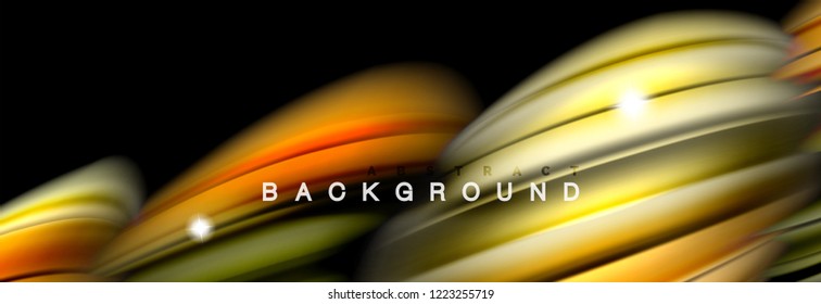 Diseño abstracto de fondo, mezcla de ondas de color líquido en negro, ilustración vectorial