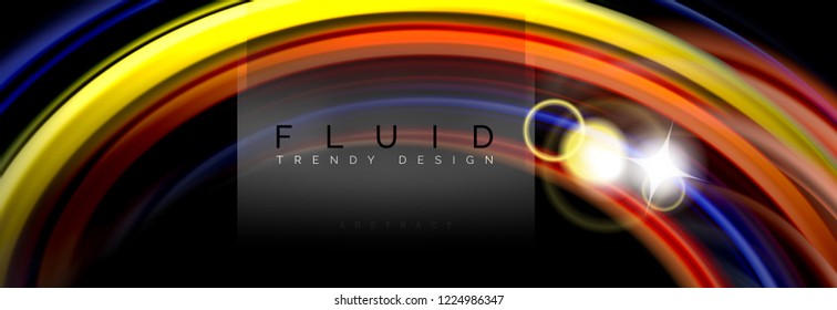 Diseño abstracto de fondo, mezcla de ondas de color líquido en negro, ilustración vectorial