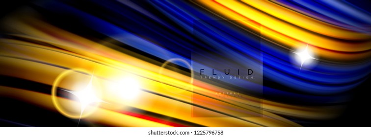 Diseño abstracto de fondo, mezcla de ondas de color líquido en negro, ilustración vectorial