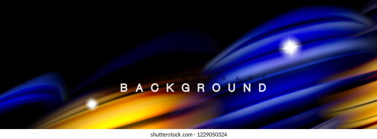 Diseño abstracto de fondo, mezcla de ondas de color líquido en negro, ilustración vectorial