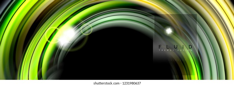 Diseño abstracto de fondo, mezcla de ondas de color líquido en negro, ilustración vectorial