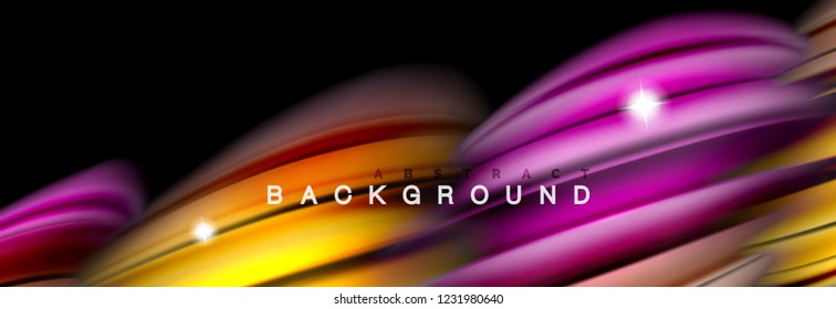 Diseño abstracto de fondo, mezcla de ondas de color líquido en negro, ilustración vectorial