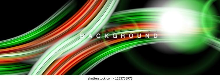 Diseño abstracto de fondo, mezcla de ondas de color líquido en negro, ilustración vectorial