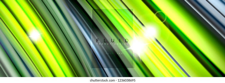 Background abstract design, flowing mixing liquid color waves on black, vector illustration