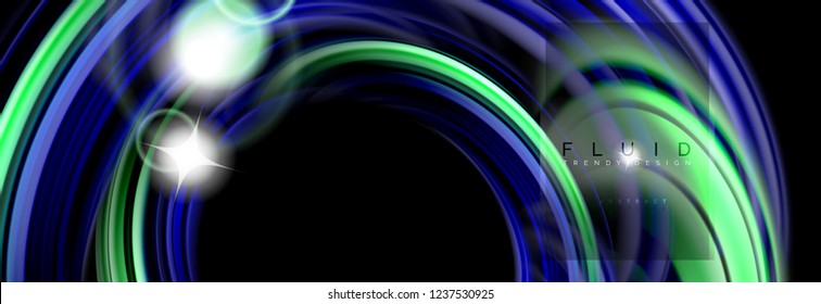 Projeto abstrato de fundo, fluindo misturando ondas de cor líquida em preto, ilustração vetorial
