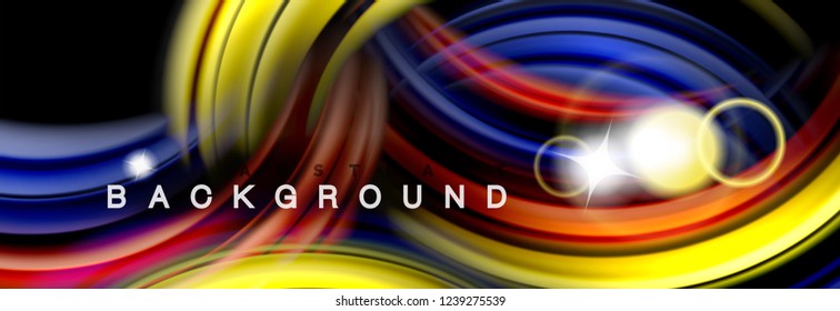 Projeto abstrato de fundo, fluindo misturando ondas de cor líquida em preto, ilustração vetorial