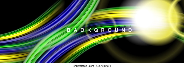 Diseño abstracto de fondo, mezcla de ondas de color líquido en negro, ilustración vectorial