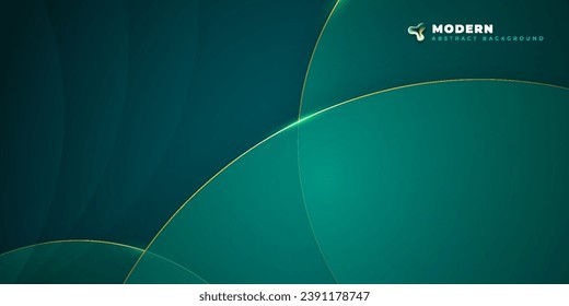 Background Abstract Design with Green Blue and Gold Color Circle Shapes Fluid Gradient Background Shapes Composition Futuristic Design Posters. Abstract vector illustration.