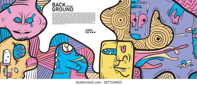 Background abstract Doodle for Landing Page, Website, Banner, Advertisement 2