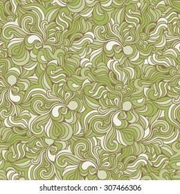 Background with abstract doodle waves. Seamless texture. 