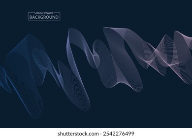 fundo abstrato onda de som dinâmico simples colorido banner modelo ilustração