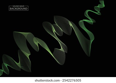 Fondo abstracto dinámico onda de sonido simple Anuncio colorido ilustración Plantilla