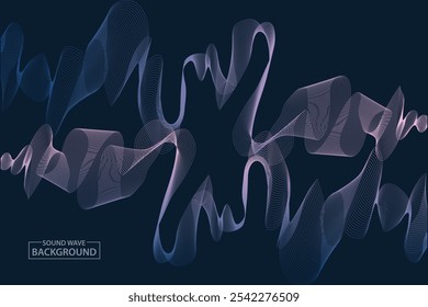 background abstract dynamic sound wave simple colorful banner illustration template