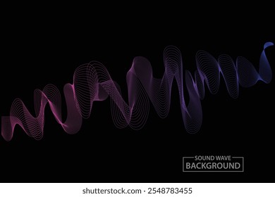 background abstract dynamic sound wave simple colorful banner illustration template