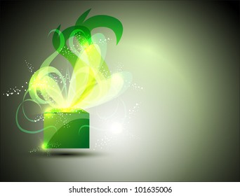 background with an abstract figure and a bright pattern