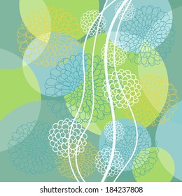 Background with abstract floral forms. 