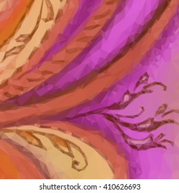 Background with Abstract Floral Low Poly Polygonal Geometrical Pattern. Vector