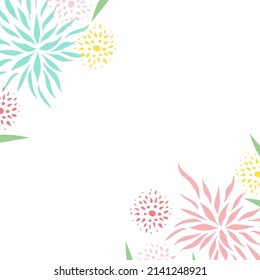 Background with abstract flowers and  organic shapes. Banner design for social media, invitation, poster. Vector illustration, flat design