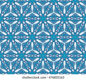 background with abstract flowers. seamless texture. vector. blue color. for interior design, printing, textile industry
