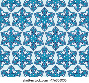 background with abstract flowers. seamless texture. vector. blue color. for interior design, printing, textile industry