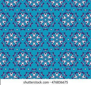 background with abstract flowers. seamless texture. vector. blue color. for interior design, printing, textile industry