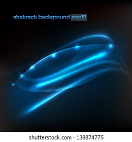 background with abstract flowing lines of blue light