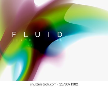 Diseño de colores de fluidos abstractos de fondo, plantilla de moda vectorial