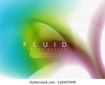 Plano de fundo abstrato fluido cores design, vetor trendy template