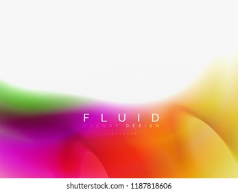 Plano de fundo abstrato fluido cores design, vetor trendy template
