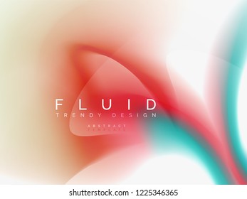 Diseño de colores de fluidos abstractos de fondo, plantilla de moda vectorial