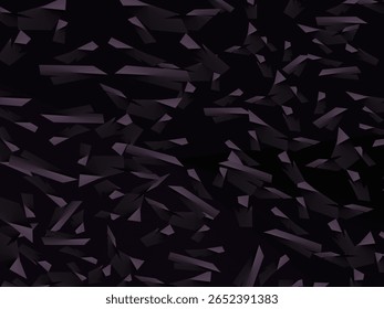 Plano de fundo com padrão vetorial de fibra de carbono forjado abstrato com fragmentos roxo escuro e preto organizados aleatoriamente, criando uma textura moderna e futurista.