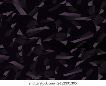 Plano de fundo com padrão vetorial de fibra de carbono forjado abstrato com fragmentos roxo escuro e preto organizados aleatoriamente, criando uma textura moderna e futurista.
