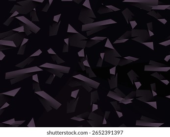 Plano de fundo com padrão vetorial de fibra de carbono forjado abstrato com fragmentos roxo escuro e preto organizados aleatoriamente, criando uma textura moderna e futurista.