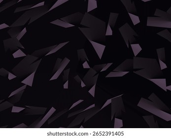 Arrière-plan avec motif abstrait d'Image vectorielle en fibre de carbone forgée avec des fragments violet foncé et noir disposés au hasard, créant une texture moderne et futuriste.