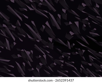 Plano de fundo com padrão vetorial de fibra de carbono forjado abstrato com fragmentos roxo escuro e preto organizados aleatoriamente, criando uma textura moderna e futurista.