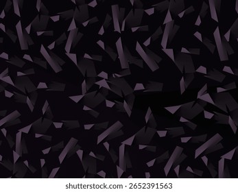 Plano de fundo com padrão vetorial de fibra de carbono forjado abstrato com fragmentos roxo escuro e preto organizados aleatoriamente, criando uma textura moderna e futurista.