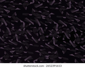 Plano de fundo com padrão vetorial de fibra de carbono forjado abstrato com fragmentos roxo escuro e preto organizados aleatoriamente, criando uma textura moderna e futurista.