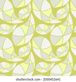 Background with abstract geometric leaves. Seamless pattern. Hand drawn vector illustration.