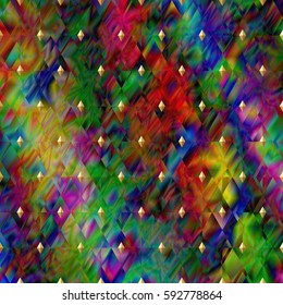 Background abstract geometric. Rainbow texture with rhombus. Print on textile.  Vector illustration glitch. Mardi Gras background.