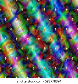 Background abstract geometric. Rainbow texture with rhombus. Print on textile.  Vector illustration glitch. Mardi Gras background.