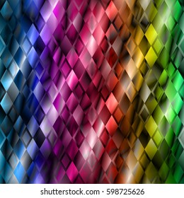 Background abstract geometric. Rainbow texture with rhombus. Print on textile.  Vector illustration glitch. Mardi Gras background.