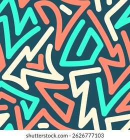 Formas geométricas Abstractas del fondo con un coral verde azulado inconsútil y una textura de OffWhite