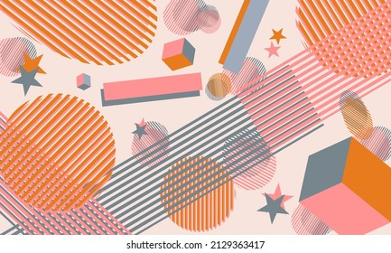 Antecedentes Resumen de geometrías para papel tapiz y folleto de diseño, interfaz de usuario, UX, banner, presentación y otro diseño para su actividad comercial