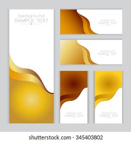 background abstract gold card vector wave design