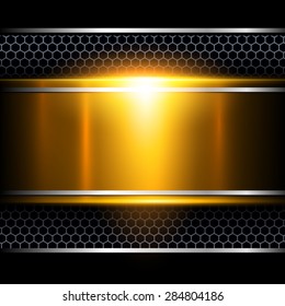 Background abstract gold metallic, vector illustration.