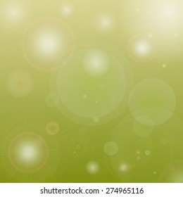 background - abstract gold background with orbs and  light flares. Vector illustration
