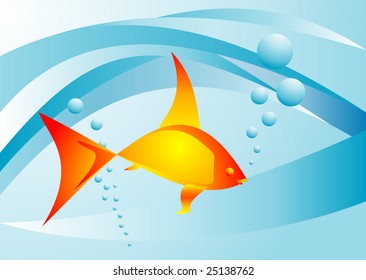 background with abstract goldfish