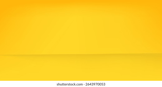 background abstract with Gradient in empty room studio, Yellow empty room studio gradient used for background, 